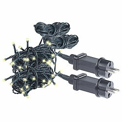 Lunartec 2er-Set LED-Lichterketten mit 40 LEDs für innen & außen, IP44, 4 m Lunartec LED-Lichterketten für innen und außen