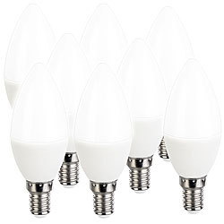 Luminea 8er-Set LED-Kerzen, tageslichtweiß, 500 Lumen, E14, 6 Watt, 6500 K Luminea LED-Kerzen E14 (tageslichtweiß)