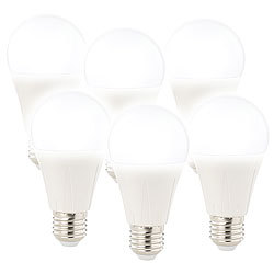Luminea 6er-Set LED-Lampe E27, Klasse E, 9 W, tageslichtweiß 6400K Luminea
