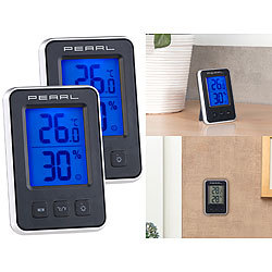 PEARL 3er-Set digitale Thermometer/Hygrometer, Komfortanzeige, LCD-Display PEARL Digitale Thermometer/Hygrometer