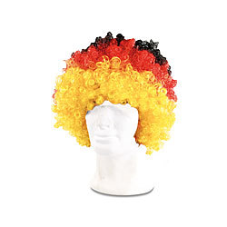 PEARL Afro-Fan-Perücke in Deutschland-Farben PEARL Deutschland-Fan-Perücken
