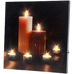 infactory LED-Leinwandbild mit romantischem Kerzenflackern "Modern Times" infactory LED Kerzen Wandbilder