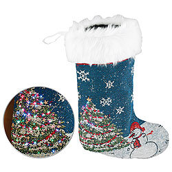 infactory Leuchtender Geschenke-Strumpf f&uuml;r Nikolaus & Weihnacht, &uuml;ber 100 LEDs infactory Nikolausstiefel