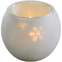 infactory Doppelglas-Windlicht "Schneekristall" infactory Weihnachts-Windlichter