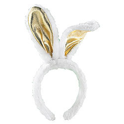 infactory Goldene Bunny-Ohren aus Plüsch infactory Haarreife