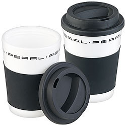 PEARL 2er-Set Coffee-to-go-Becher mit Deckel, 350 ml, doppelwandig, BPA-f PEARL