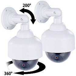 VisorTech 2er-Set Dome-Überwachungskamera-Attrappen, durchsichtige Kuppel VisorTech Kamera-Attrappen