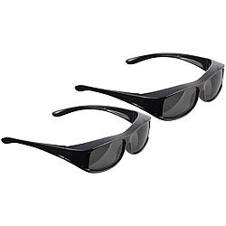 PEARL 2er-Set Überzieh-Sonnenbrillen "Day Vision Pro" für Brillenträger PEARL