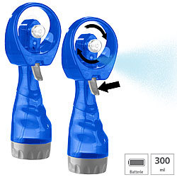 PEARL 2er-Set Hand-Ventilatoren mit Wassersprüher, je 300 ml-Wassertank PEARL Hand-Sprüh-Ventilatoren
