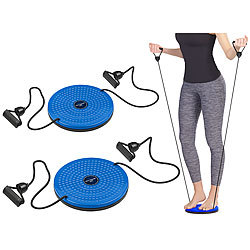 PEARL sports 2er-Set Fitness Twisting Disks mit Expander für Bauch, Taille & Arme PEARL sports Twisting Disk Bauch- & Hüft-Trainer
