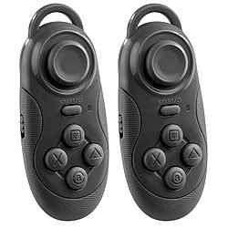 auvisio 2er-Set Mini-Akku-Game-Controller & Fernbedienung, Bluetooth auvisio Gaming-Controller mit Bluetooth