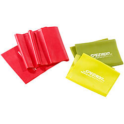 Speeron 3er-Set Widerstandsbänder aus Latex, 3 Stärken, je 1,5 m Länge Speeron Pilates Fitnessbänder