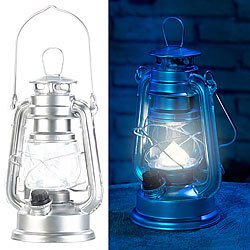 Lunartec Ultra helle Mini-LED-Sturmlampe, Batterie, 200lm, 3W, 8000 K, silbern Lunartec 