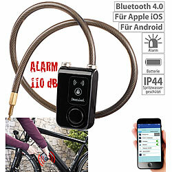 Semptec Urban Survival Technology App-gesteuertes Kabelschloss, Bluetooth, Alarm für Fahrrad, Tür u.v.m. Semptec Urban Survival Technology Kabelschlösser mit Bluetooth