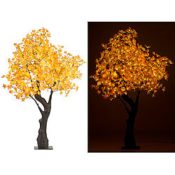 Luminea LED-Deko-Ahornbaum, 576 beleuchtete Herbstblättern, 200 cm, für innen Luminea Große LED-Bäume für innen und außen