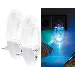 Lunartec 2er-Set LED-Nachtlichter mit Regenbogen-Effekt und Dämmerungssensor Lunartec 