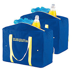 PEARL 2er-Set zusammenfaltbare Nylon-Kühltaschen, 21 Liter, EPE-isoliert PEARL Faltbare Kühltaschen