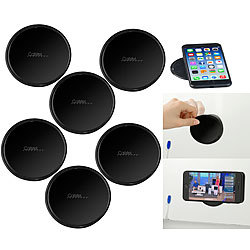 Callstel 6er-Set 2in1-Gel-Pad & Wandhalterung mit Nano-Technologie, Ø 80 mm Callstel Anti-Rutsch-Pads und Wandhalterungen