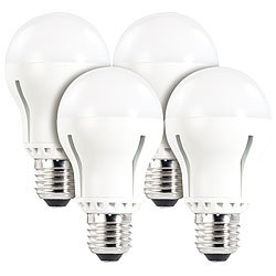 Luminea LED-Lampe E27, 12W, tageslichtwei&szlig; 6400 K, 1055 lm, 220�, 4er-Set Luminea LED-Tropfen E27 (tageslichtwei&szlig;)