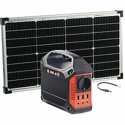revolt Powerstation & Solar-Generator, 50-W-Solarpanel, 155 Wh, 12 & 230 V revolt 2in1-Solar-Generatoren & Powerbanks, mit externer Solarzelle
