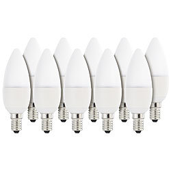 Luminea LED-Kerzenlampe, 6 W, E14, B35, 470 lm, warmwei&szlig;, 10er-Set Luminea LED-Kerze E14 (warmwei&szlig;)