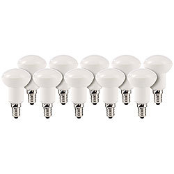 Luminea LED-Reflektor, R50, E14, 6 W, 2700K, 430lm, warmwei&szlig;, 10er-Set Luminea LED-Reflektoren E14 R50 (warmwei&szlig;)