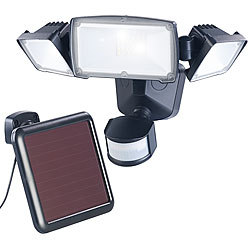 Luminea 3-fach-Solar-LED-Fluter für außen, PIR-Sensor, 32 W, 1.500 Lumen, IP44 Luminea LED-Solar-Fluter mit Bewegungsmelder