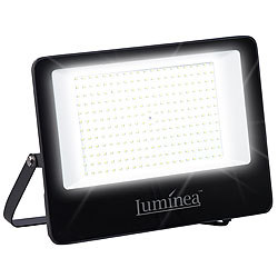 Luminea Wetterfester LED-Fluter, 200 W, 18.000 lm, IP65, 6.500K tageslichtweiß Luminea Wetterfeste LED-Power-Fluter (tageslichtweiß)