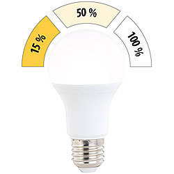 Luminea LED-Lampe mit 3 Helligkeitsstufen, 14 W, 1400 lm, E27, warmwei&szlig;, A60 Luminea LED-Lampen E27 mit 3 Helligkeitsstufen warmwei&szlig;