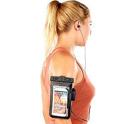 Somikon Wasserdichte Smartphone-Tasche mit Kopfhörer-Eingang bis 4,0 Zoll Somikon Wasserdichte Schutzhüllen für Smartphones, MP3-Players & Kameras