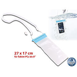 Somikon Wasserdichte Universal-Hülle für iPad mini & Tablets bis 20,3 cm / 8" Somikon Wasserdichte Schutzhüllen für iPads & Tablets