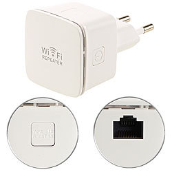 7links 2er-Set Mini-WLAN-Repeater WLR-350.sm mit Access-Point & WPS-Knopf 7links WLAN-Repeater