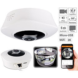7links 360�-Panorama-IP-&Uuml;berwachungskamera mit WLAN & Nachtsicht 7links WLAN-IP-&Uuml;berwachungskameras mit 360�-Rundumsicht
