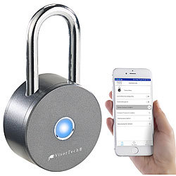 VisorTech Schl&uuml;sselloses Vorh&auml;ngeschloss V2, Bluetooth 4.0, Metallgeh&auml;use, IP47 VisorTech Schl&uuml;ssellose Vorh&auml;ngeschl&ouml;sser mit Bluetooth