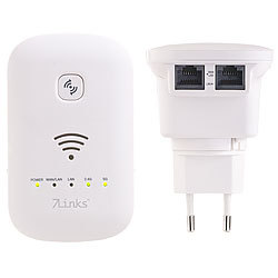 7links 2er-Set Dualband-WLAN-Repeater, Access Point & Router, WPS-Taste 7links Dualband-WLAN-Repeater