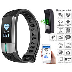 newgen medicals Fitness-Armband mit Blutdruck-, Herzfrequenz- und EKG-Anzeige, IP67 newgen medicals Fitness-Armbänder mit Blutdruck-Anzeige und EKG-Aufzeichnung