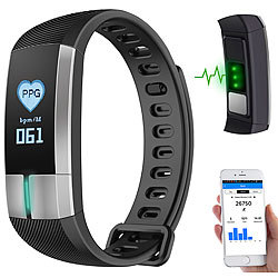 newgen medicals Fitness-Armband mit Blutdruck-, Herzfrequenz- und EKG-Anzeige, IP67 newgen medicals