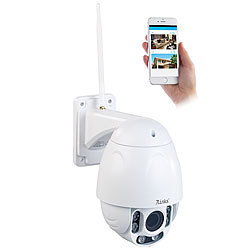 7links Speed-Dome Outdoor-WLAN-IP-&Uuml;berwachungskamera mit Full HD & Nachtsicht 7links Outdoor-IP-HD-Kameras mit PTZ