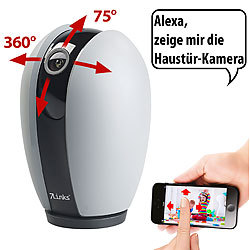 7links WLAN-HD-&Uuml;berwachungskamera, App, Nachtsicht, Pan/Tilt, f&uuml;r Echo Show 7links WLAN-IP-Nachtsicht-&Uuml;berwachungskameras, dreh- und schwenkbar, f&uuml;r Echo Show