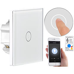 Luminea Home Control Touch-Lichtschalter, WLAN, kompat. zu Siri, Alexa & Google Assistant Luminea Home Control WLAN-Lichttaster