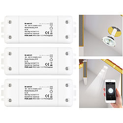 Luminea Home Control 3er-Set WLAN-Schalter mit Dimmer, für Siri, Alexa & Google Assistant Luminea Home Control