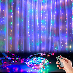 Lunartec 2er-Set RGB-LED-Lichtervorhang, 300 LEDs, Fernbedienung, 3x3 m Lunartec LED-Lichtervorhänge RGB
