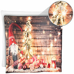 infactory Kuscheldecke mit Weihnachtsmotiv und 10 warmweißen LEDs, 150 x 140 cm infactory LED-Kuscheldecken für Weihnachten