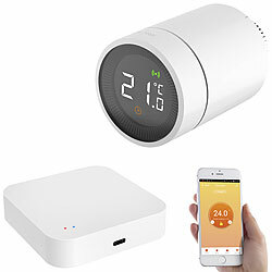 revolt Smartes Heizkörperthermostat mit App, Sprachsteuerung & ZigBee-Gateway revolt Heizkörperthermostate mit ZigBee-WLAN-Gateway und App-Steuerung