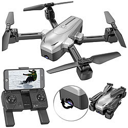 Simulus Faltbare GPS-Drohne mit 4K-Kamera, WLAN, Follow-Me, Gyroskop, App Simulus Faltbare GPS-WLAN-Quadrokopter mit 4K-Kamera