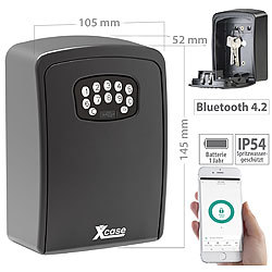 Xcase Mini-Schlüssel-Safe SAF-100.app mit Bluetooth und App, IP54 Xcase Mini-Schlüssel-Safe mit Bluetooth und App