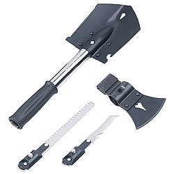 Semptec Urban Survival Technology 6in1-Multi-Werkzeug-Spaten für Outdoor mit Messer, Säge, Beil & Co. Semptec Urban Survival Technology 6in1-Multi-Werkzeug-Spaten