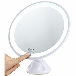 Sichler Beauty Saugnapf-Kosmetikspiegel mit LED-Licht und Akku, 5-fache Vergrößerung Sichler Beauty Saugnapf-Kosmetikspiegel mit LED-Licht