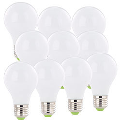 Lunartec SMD-LED-Lampe, E27, 360°, 8 Watt, 750 Lumen, warmweiß, 10er-Set Lunartec LED-Tropfen E27 (warmweiß)
