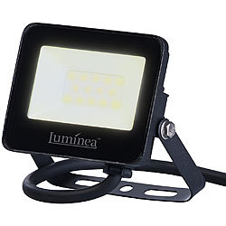 Luminea Wetterfester Mini-LED-Fluter, 10 W, 945 lm, IP65, 3.000 K, 2er-Set Luminea 